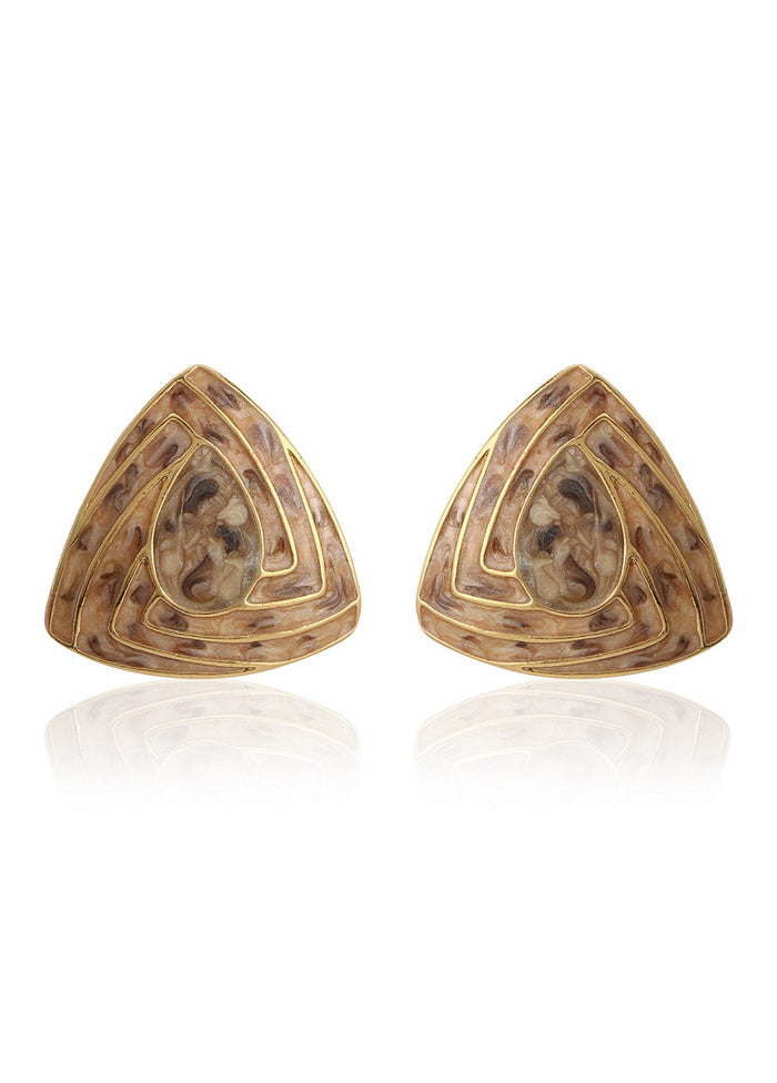 Estelle Triangle enamel studs - Indian Silk House Agencies