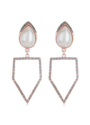 Estelle Rose Gold Peak Earrings - Indian Silk House Agencies