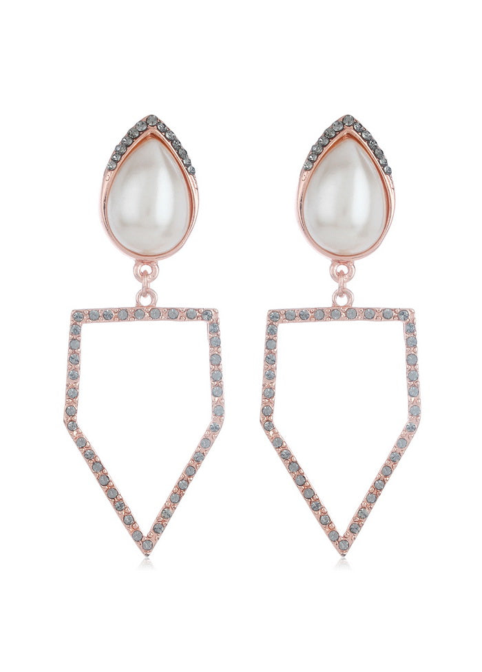 Estelle Rose Gold Peak Earrings - Indian Silk House Agencies