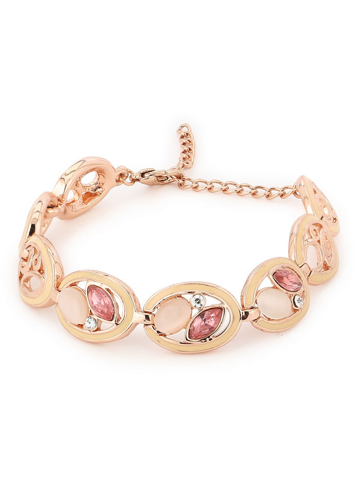 Estelle Pink And White Stone Bracelet - Indian Silk House Agencies