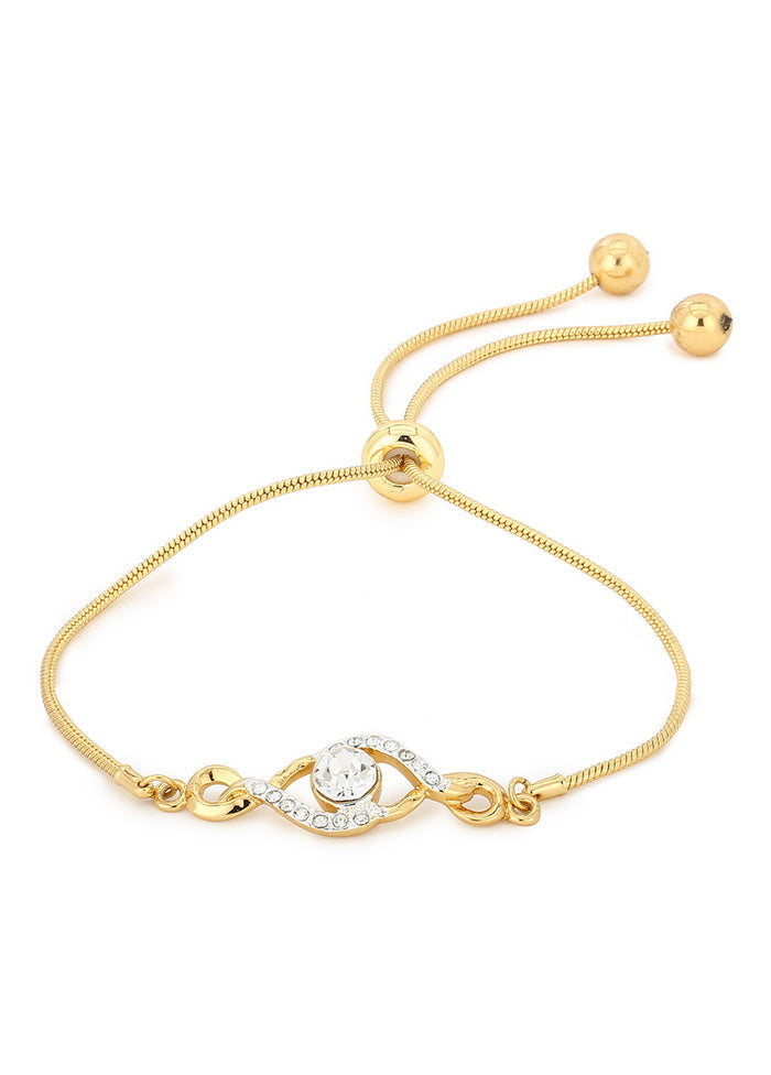 Estelle Round Shaped White Austrian Crystal Bracelet - Indian Silk House Agencies