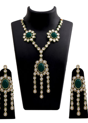 Estelle Traditional Gold tone Emerald Kundan Kali Necklace - Indian Silk House Agencies