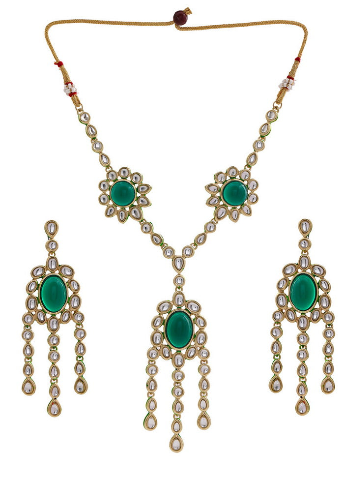 Estelle Traditional Gold tone Emerald Kundan Kali Necklace - Indian Silk House Agencies