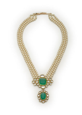 Estelle Pearl With Mirror Kundan Long Haar - Indian Silk House Agencies