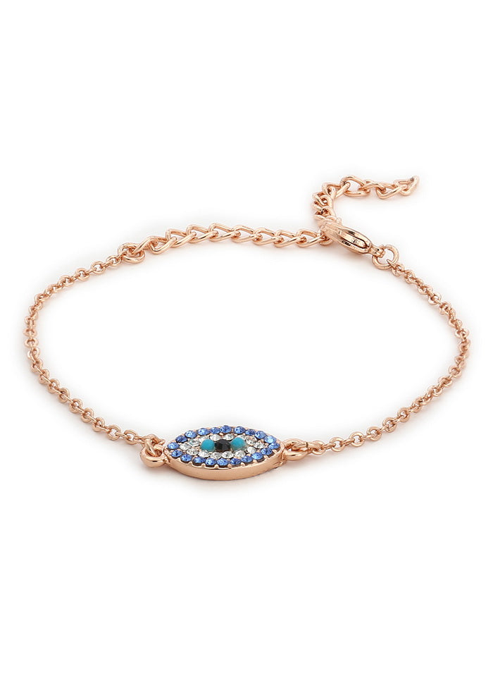 Estelle Evil Eye Rose Gold Bracelet Using Swarovski Stones - Indian Silk House Agencies