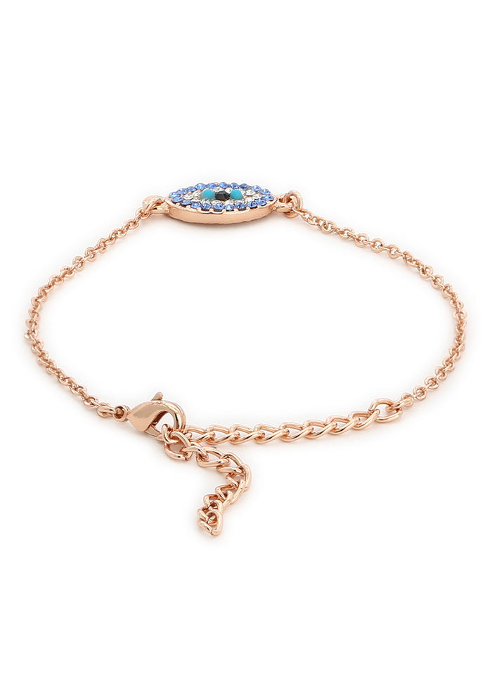 Estelle Evil Eye Rose Gold Bracelet Using Swarovski Stones - Indian Silk House Agencies