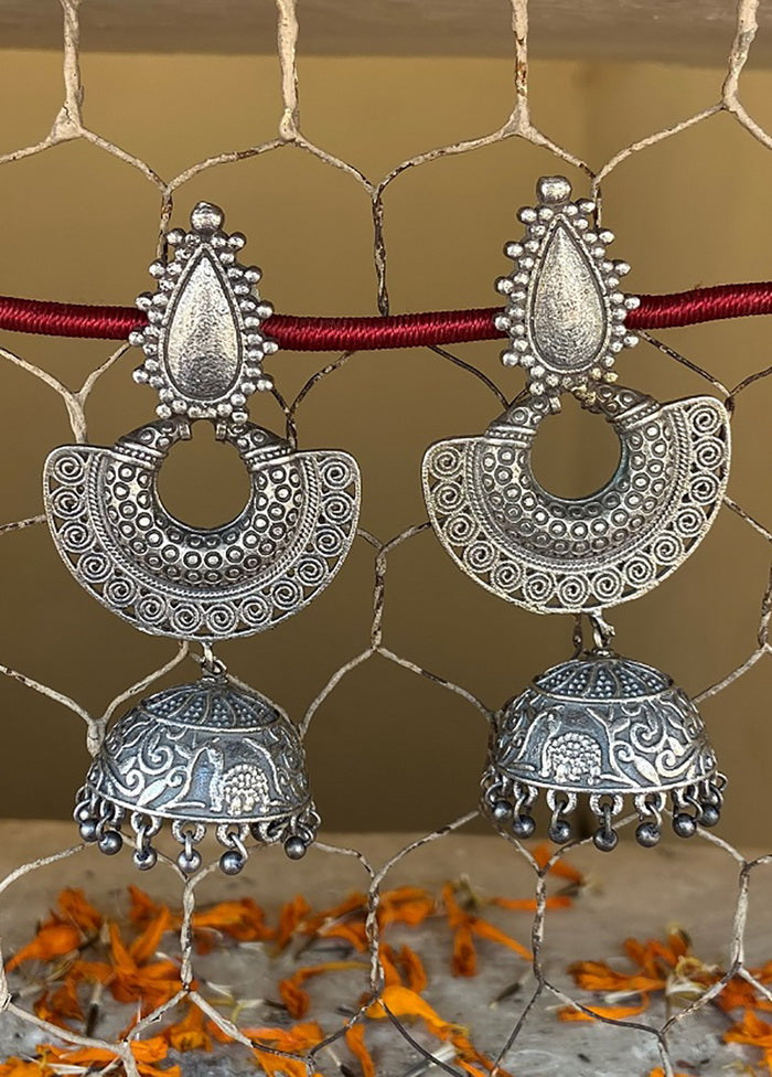 Tribal Silver Tone Long Jhumka - Indian Silk House Agencies