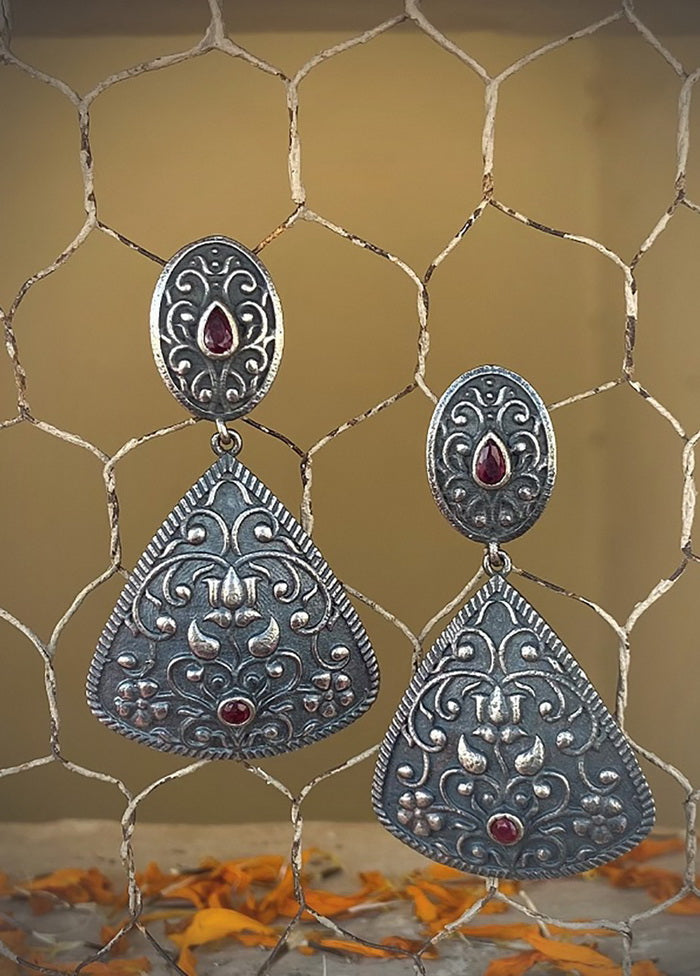 Tribal Silve Tone Drop Earrings - Indian Silk House Agencies