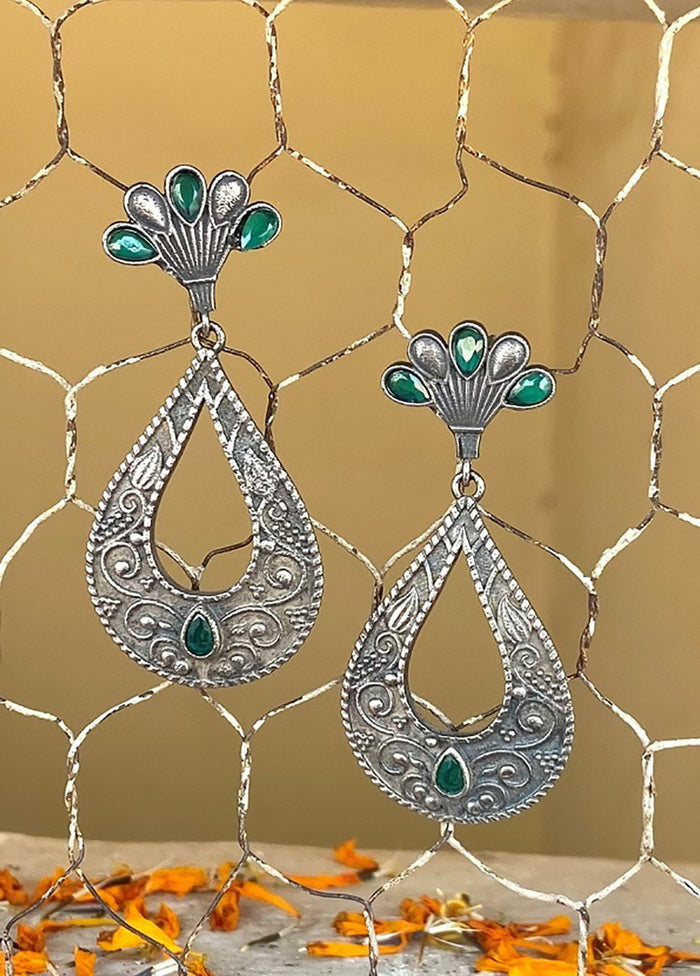 Tribal Silve Tone Drop Earrings - Indian Silk House Agencies