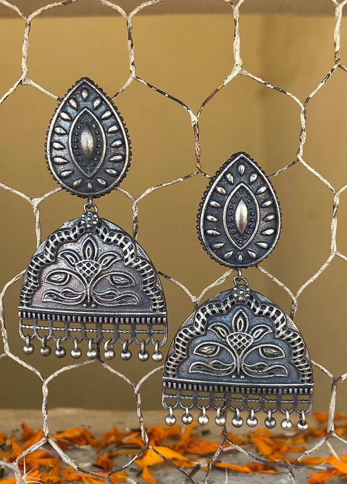 Tribal Silve Tone Drop Earrings - Indian Silk House Agencies