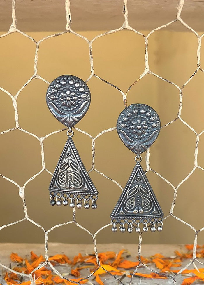 Tribal Silve Tone Drop Earrings - Indian Silk House Agencies