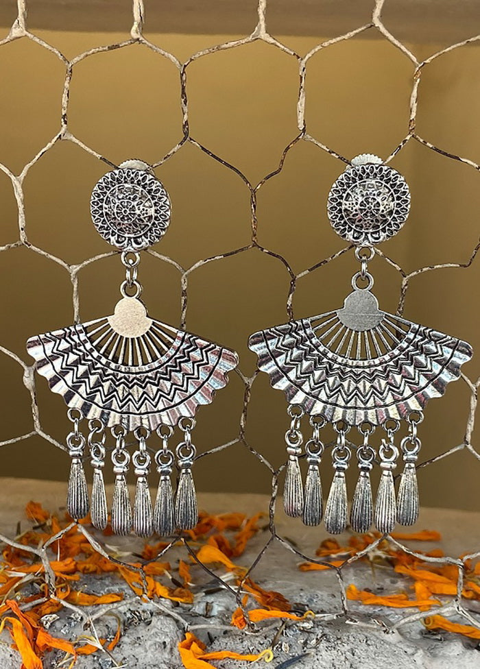 Tribal Silve Tone Drop Earrings - Indian Silk House Agencies