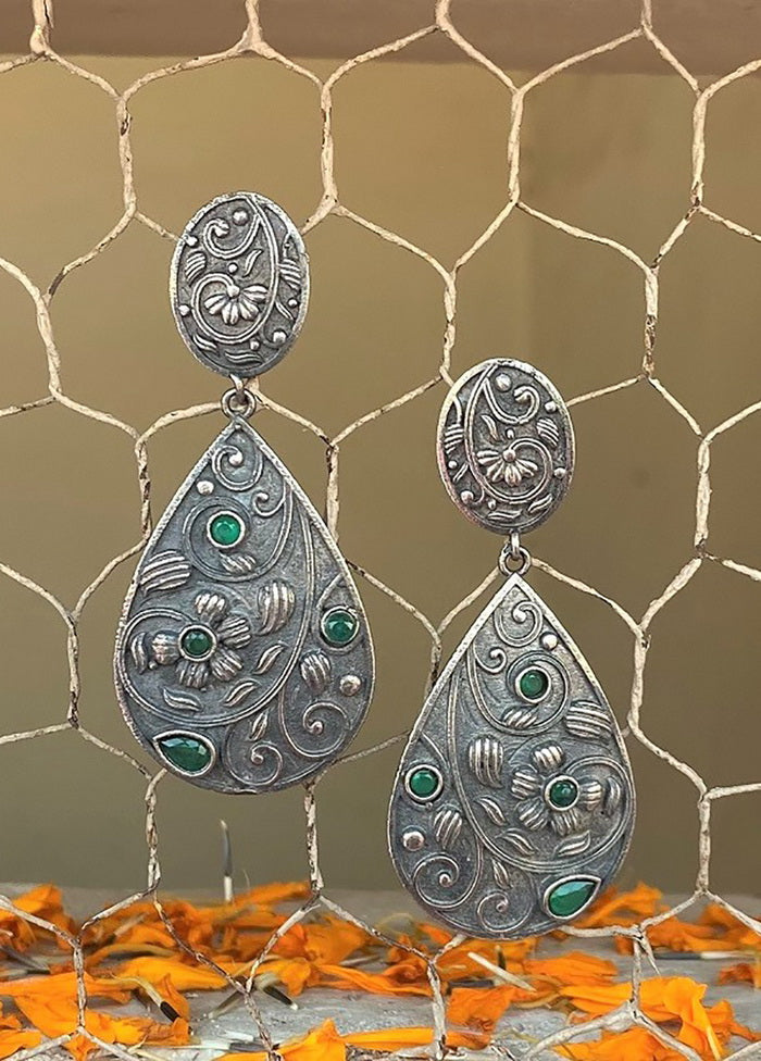 Tribal Silve Tone Drop Earrings - Indian Silk House Agencies