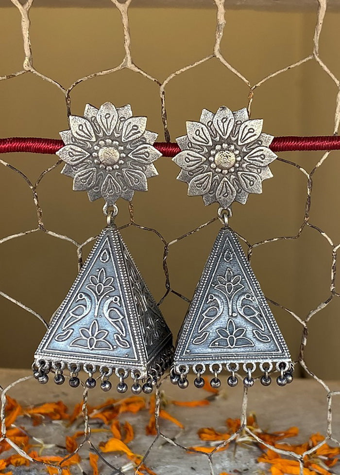 Tribal Silver Tone Jhumka - Indian Silk House Agencies