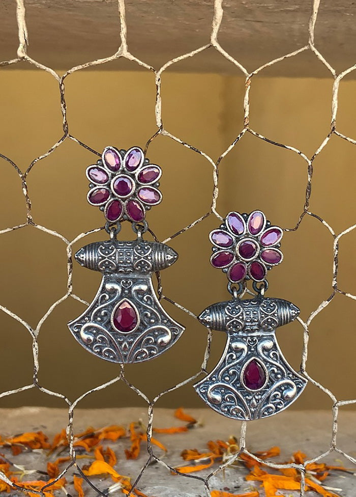 Tribal Silve Tone Drop Earrings - Indian Silk House Agencies