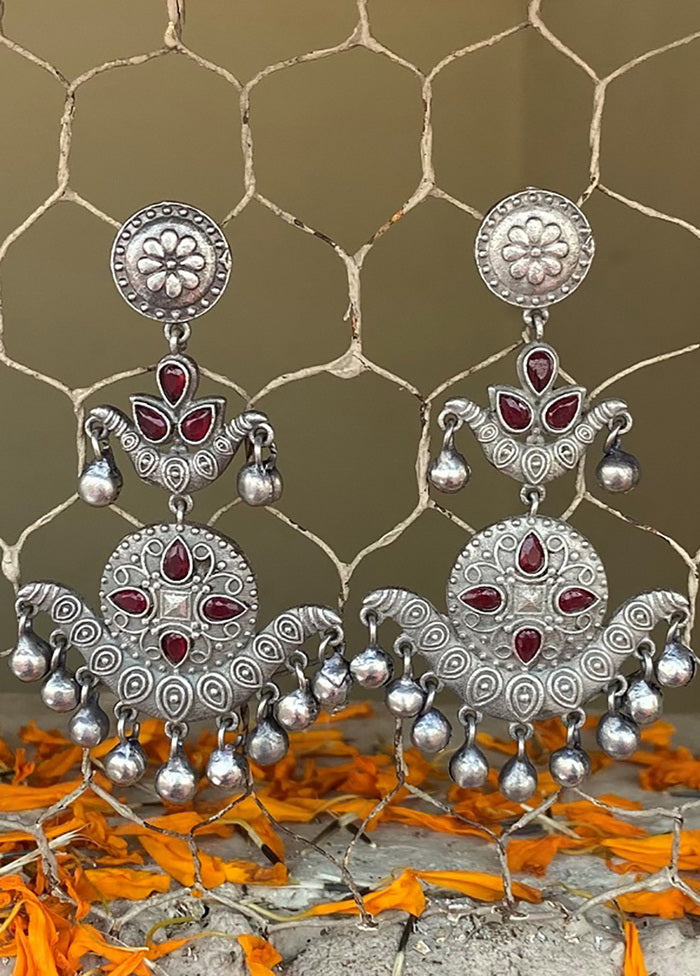 Tribal Silve Tone Drop Earrings - Indian Silk House Agencies