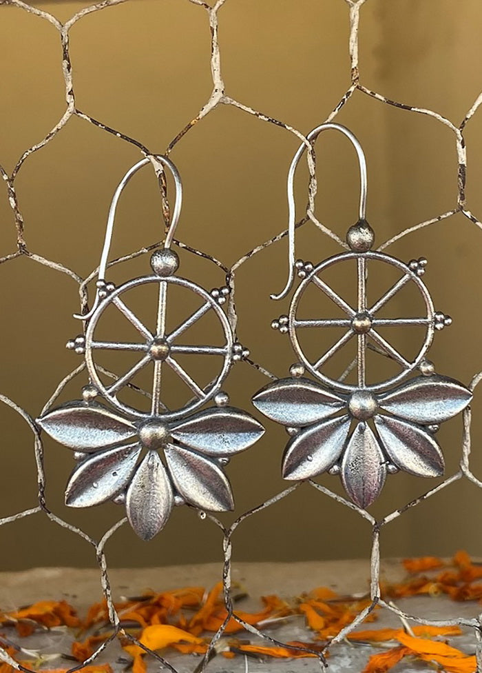 Tribal Silve Tone Drop Earrings - Indian Silk House Agencies