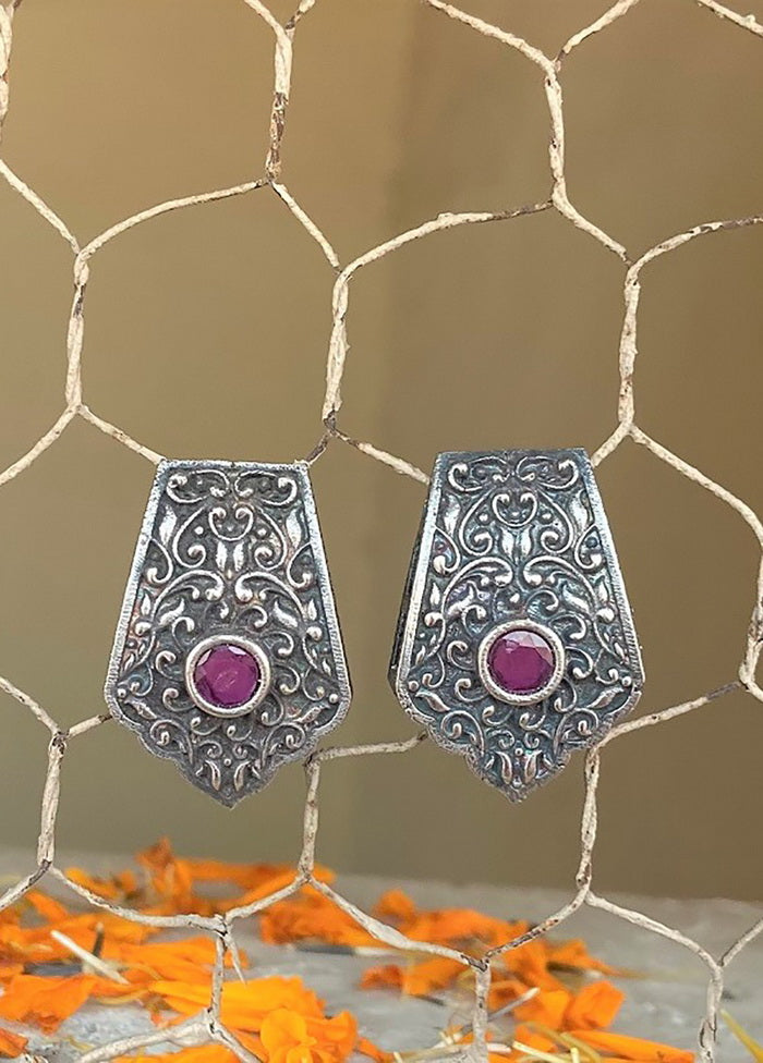 Tribal Silver Tone Pentagon Danglers - Indian Silk House Agencies