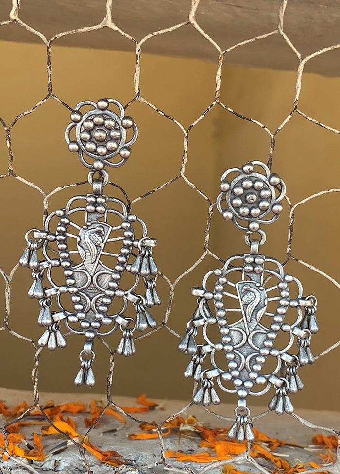 Tribal Silve Tone Drop Earrings - Indian Silk House Agencies