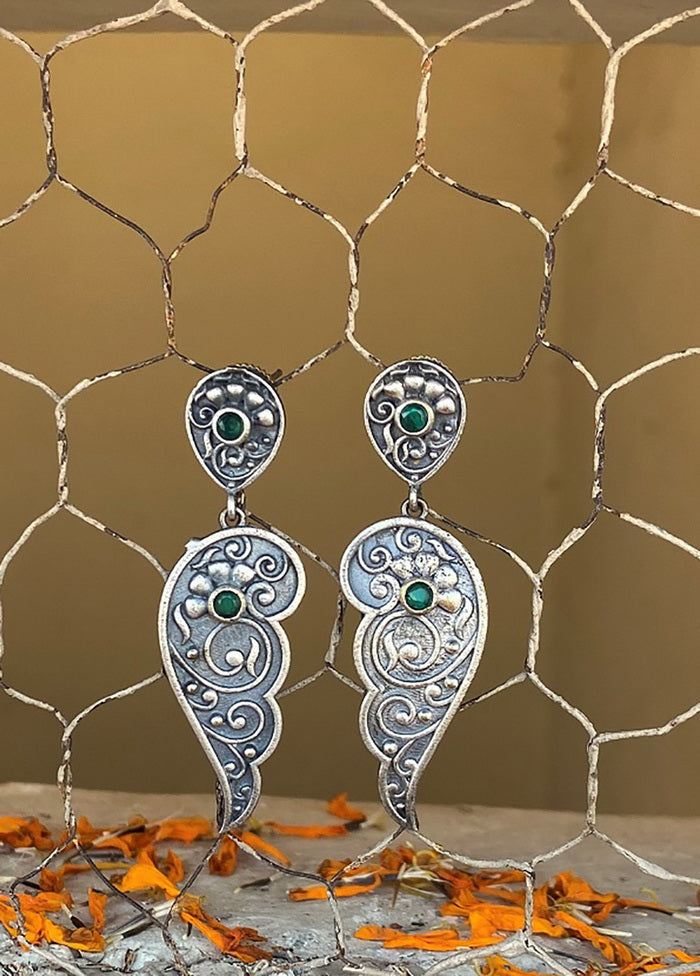 Tribal Silve Tone Drop Earrings - Indian Silk House Agencies