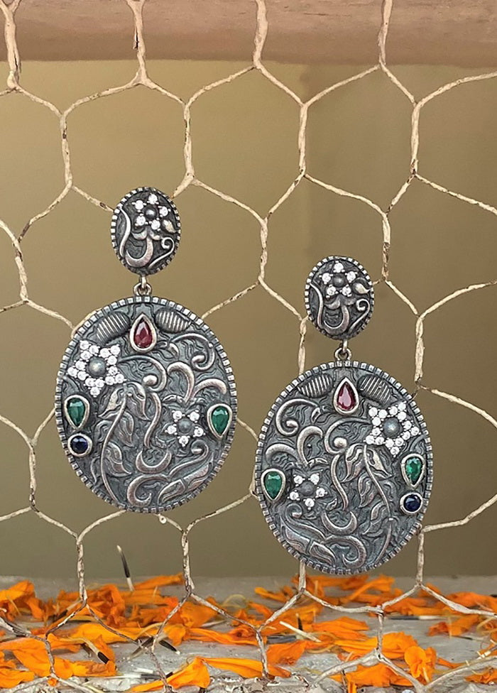 Tribal Silve Tone Drop Earrings - Indian Silk House Agencies