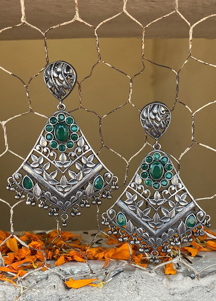 Tribal Silve Tone Drop Earrings - Indian Silk House Agencies