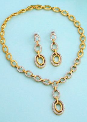 Estelle Opal Hoop Y Shaped Necklace Set - Indian Silk House Agencies