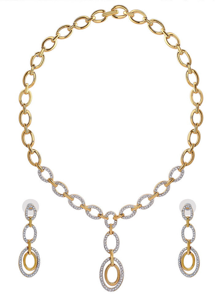 Estelle Opal Hoop Y Shaped Necklace Set - Indian Silk House Agencies