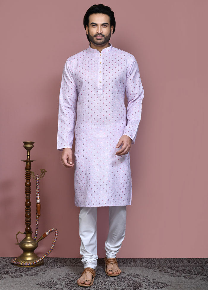 2 Pc Purple Cotton Kurta Pajama Set