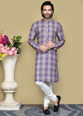 2 Pc Multicolor Cotton Kurta Pajama Set