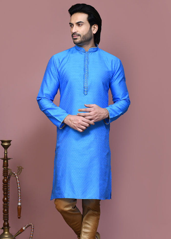 2 Pc Firoza Silk Kurta Pajama Set