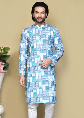 2 Pc Green Cotton Kurta Pajama Set