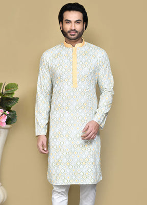 2 Pc Lemon Cotton Kurta Pajama Set