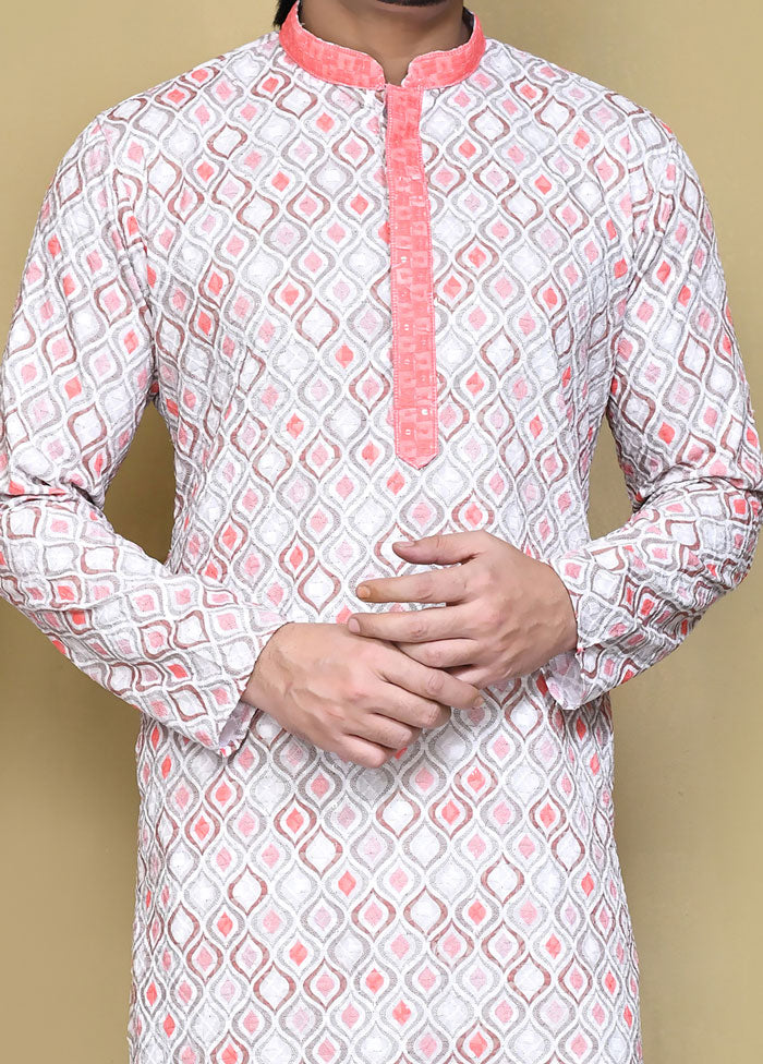 2 Pc Rust Cotton Kurta Pajama Set