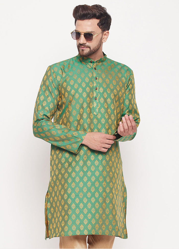 Green Readymade Silk Kurta VDVAS15062207 - Indian Silk House Agencies