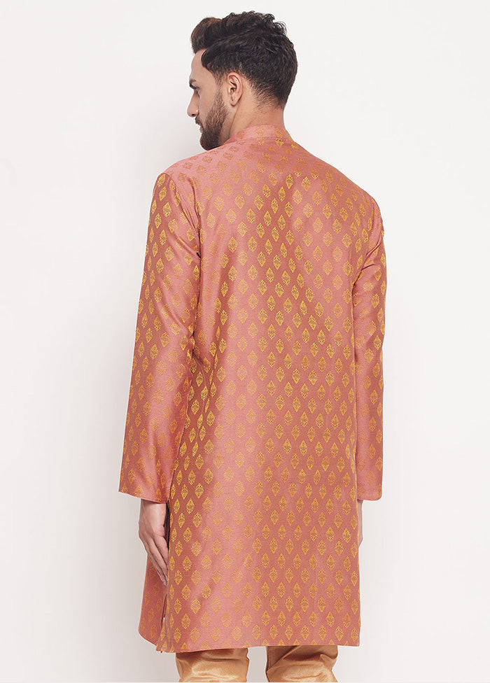 Peach Readymade Silk Kurta VDVAS15062208 - Indian Silk House Agencies