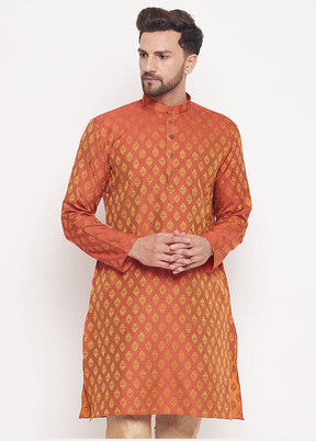 Rust Readymade Silk Kurta VDVAS15062205 - Indian Silk House Agencies