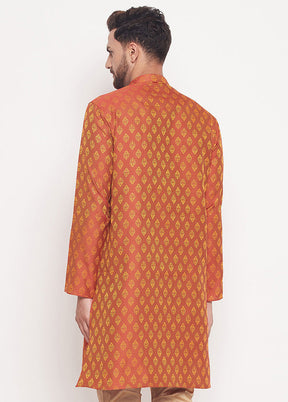 Rust Readymade Silk Kurta VDVAS15062205 - Indian Silk House Agencies