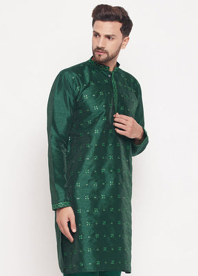 Green Readymade Silk Kurta VDVAS15062209 - Indian Silk House Agencies