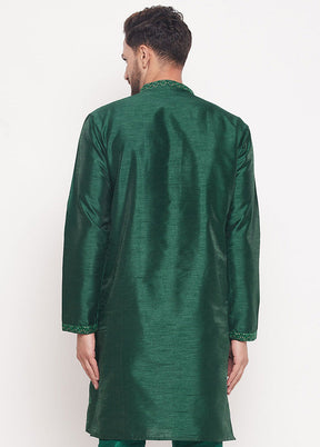 Green Readymade Silk Kurta VDVAS15062209 - Indian Silk House Agencies