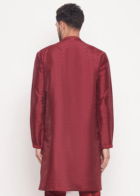 Maroon Readymade Silk Kurta VDVAS15062210 - Indian Silk House Agencies