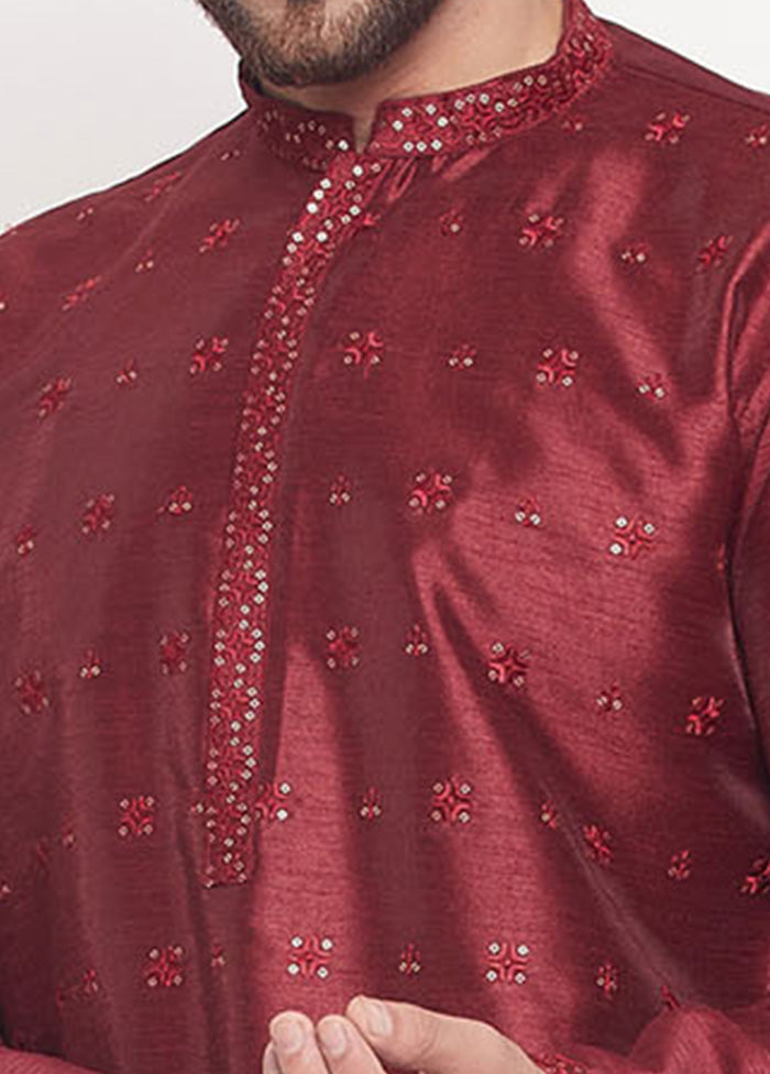 Maroon Readymade Silk Kurta VDVAS15062210 - Indian Silk House Agencies