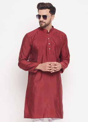 Maroon Readymade Silk Kurta VDVAS15062217 - Indian Silk House Agencies