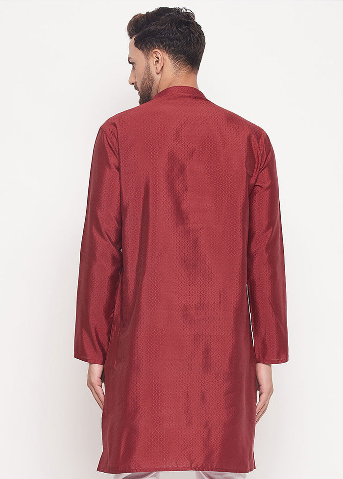 Maroon Readymade Silk Kurta VDVAS15062217 - Indian Silk House Agencies