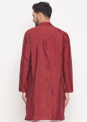 Maroon Readymade Silk Kurta VDVAS15062217 - Indian Silk House Agencies