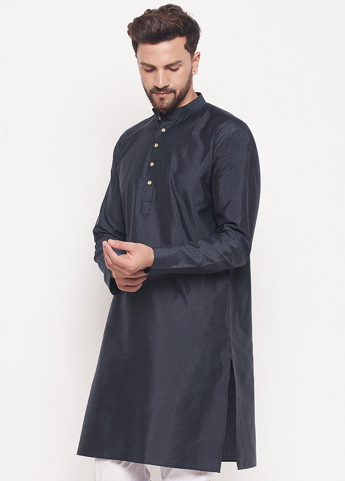 Black Readymade Silk Kurta VDVAS15062212 - Indian Silk House Agencies