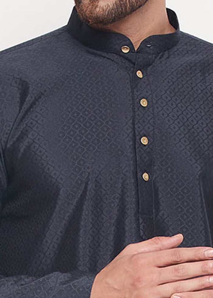 Black Readymade Silk Kurta VDVAS15062212 - Indian Silk House Agencies