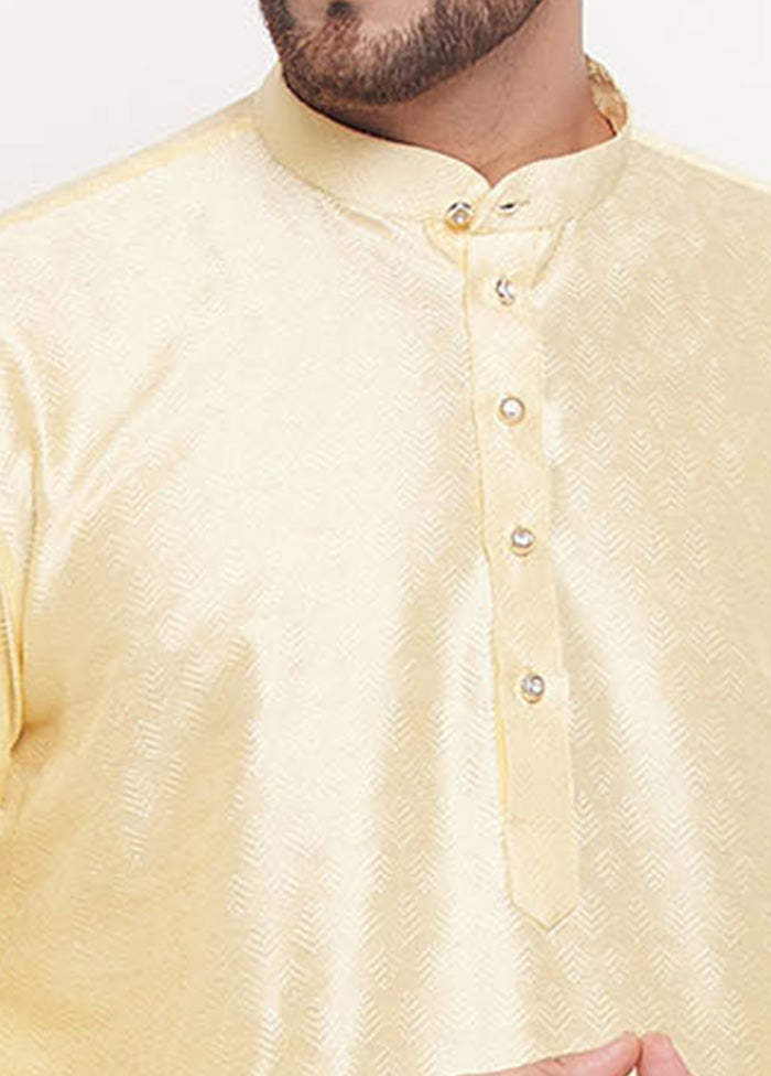 Light Yellow Readymade Silk Kurta VDVAS15062225 - Indian Silk House Agencies