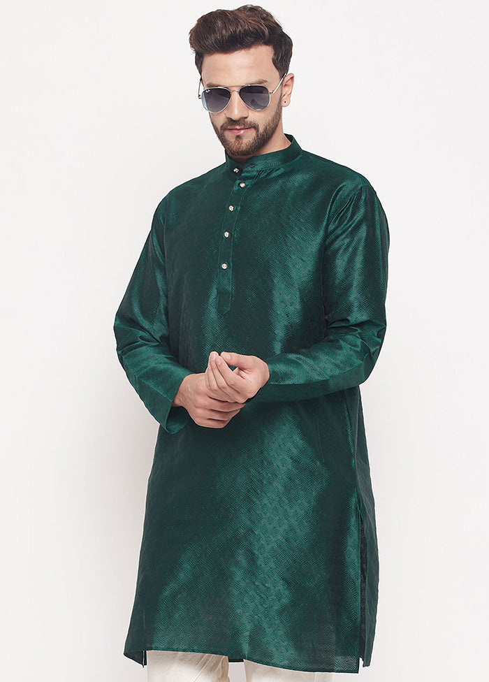 Forest Green Readymade Silk Kurta VDVAS15062221 - Indian Silk House Agencies