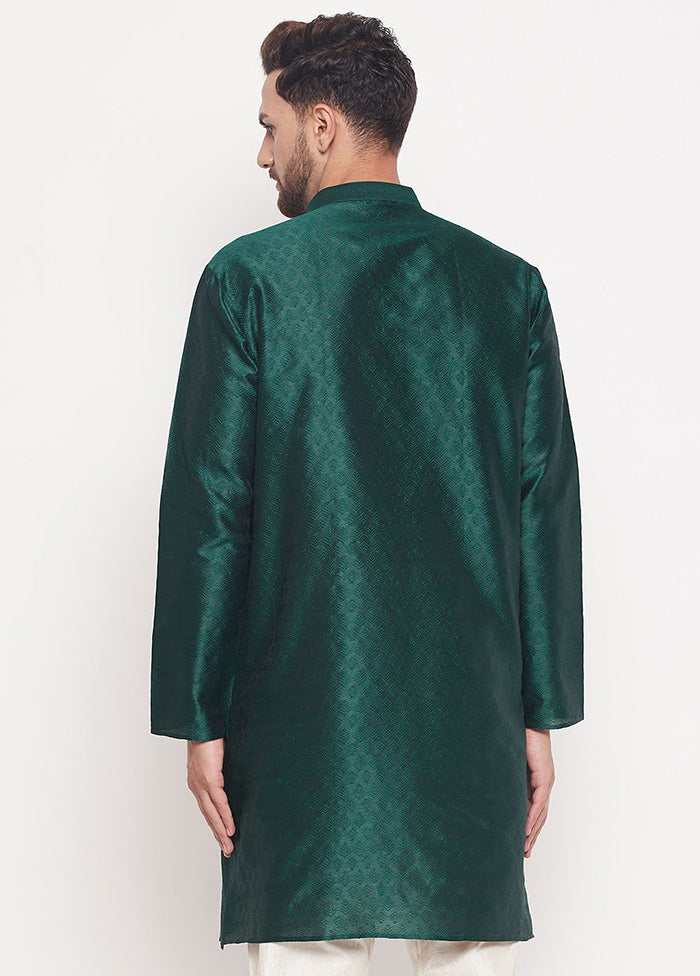 Forest Green Readymade Silk Kurta VDVAS15062221 - Indian Silk House Agencies